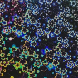 Rollo de laminado térmico holografico de 5m x 30cm  tipo "Florecitas"