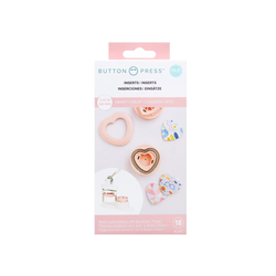 We R Memory Keepers Button Press Insert Corazón 58 mm (18 Piezas)