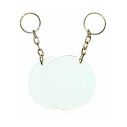 10 Llaveros de acrílico trasparentes circular