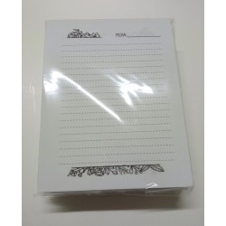 Trio Interior De Libretas 1/4 o cuarto de carta "Raya Decora"