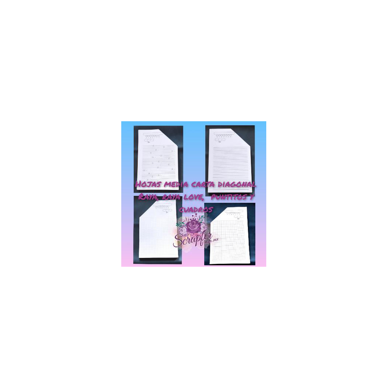 Libretas media carta diagonales