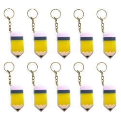 10 llaveros de lapiz en relieve