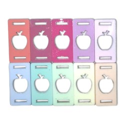 10 Plaquitas colores pastel rectangulares estilo manzana