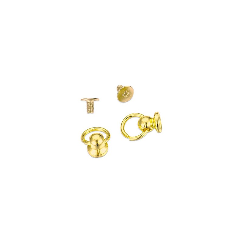 5 herrajes con arillo de 8mm (COLOR ORO)