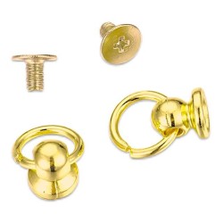 5 herrajes con arillo de 8mm (COLOR ORO)