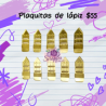 10 Plaquitas de lápiz doradas