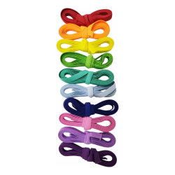 Paquete de 10 elásticos planos surtidos solidos (1m x color)