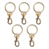 5 llaveros dorados con pinza girable