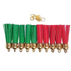 Tassels o motitas de 10 colores 5 Rojos y 5 Verdes