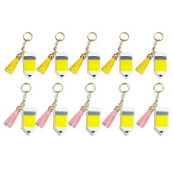 Llaveros de lápiz con relieve con decoración. (Llavero no armado)