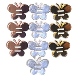Plaquitas de mariposas acabado espejo, oro, oro rosa y plata