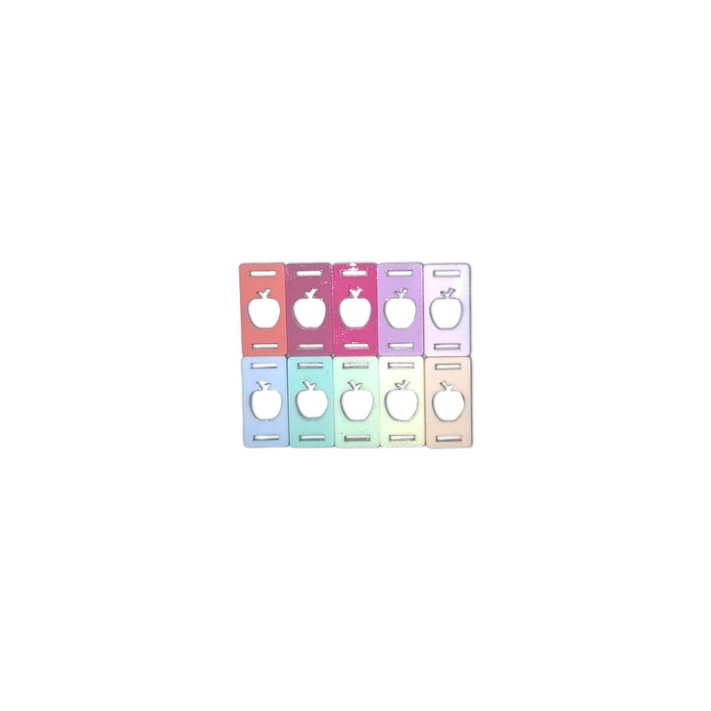 10 Plaquitas colores pastel rectangulares estilo manzana
