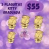 5 plaquitas doradas de H. Kitty graduada
