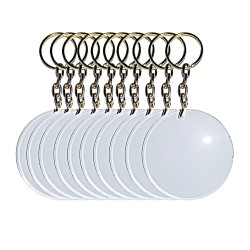 10 Llaveros de acrílico trasparentes circular