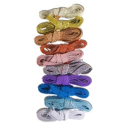 Paquete de 10 elasticos planos surtidos metálicos (1m x color)