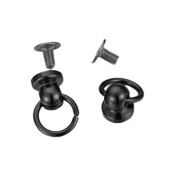 5 herrajes con arillo de 8mm (COLOR METAL OSCURO)