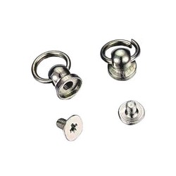 5 herrajes con arillo de 8mm (COLOR PLATA)