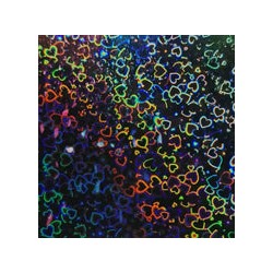 Rollo de laminado térmico holografico de 25m x 30cm  tipo "Corazones"