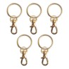 5 llaveros dorados con pinza girable