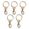 5 llaveros dorados con pinza girable