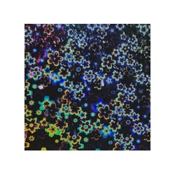 Rollo de laminado térmico holografico de 25m x 30cm  tipo "Florecitas"