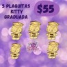 5 plaquitas doradas de H. Kitty graduada